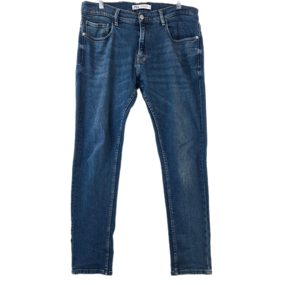 Zara Denim Jeans Women's Size 34 Slim Fit Blue Wash Casual Everyday Tapered Leg